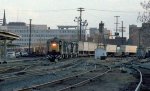 SBD 1491 (former L&N unit) leads a northbound piggyback train past the station